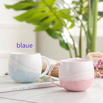 Luxury Marble Pot-Shaped Ceramic Mugs (Set of 6 - 470ml)