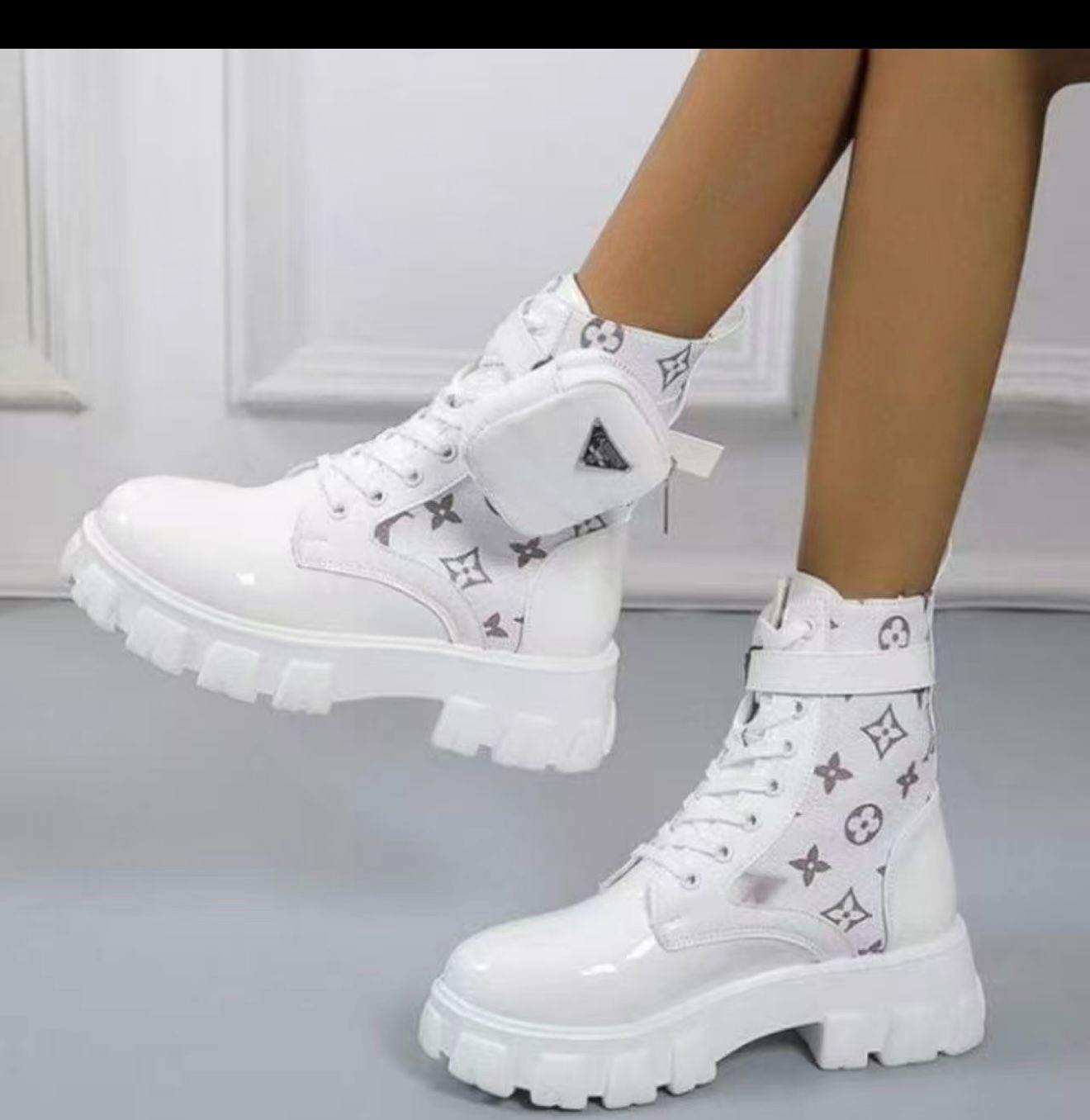 Prada-Inspired Fashion Chunky Boots