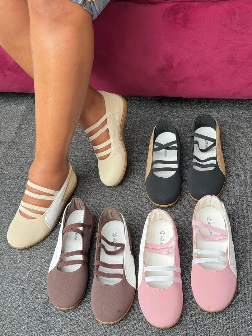 Ladies Casual Elastic-Strap Flat Sneakers