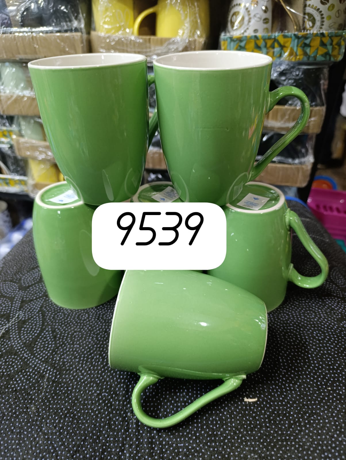 Premium Pastel Pink Ceramic Mug Set (6 Pieces - 350ml)