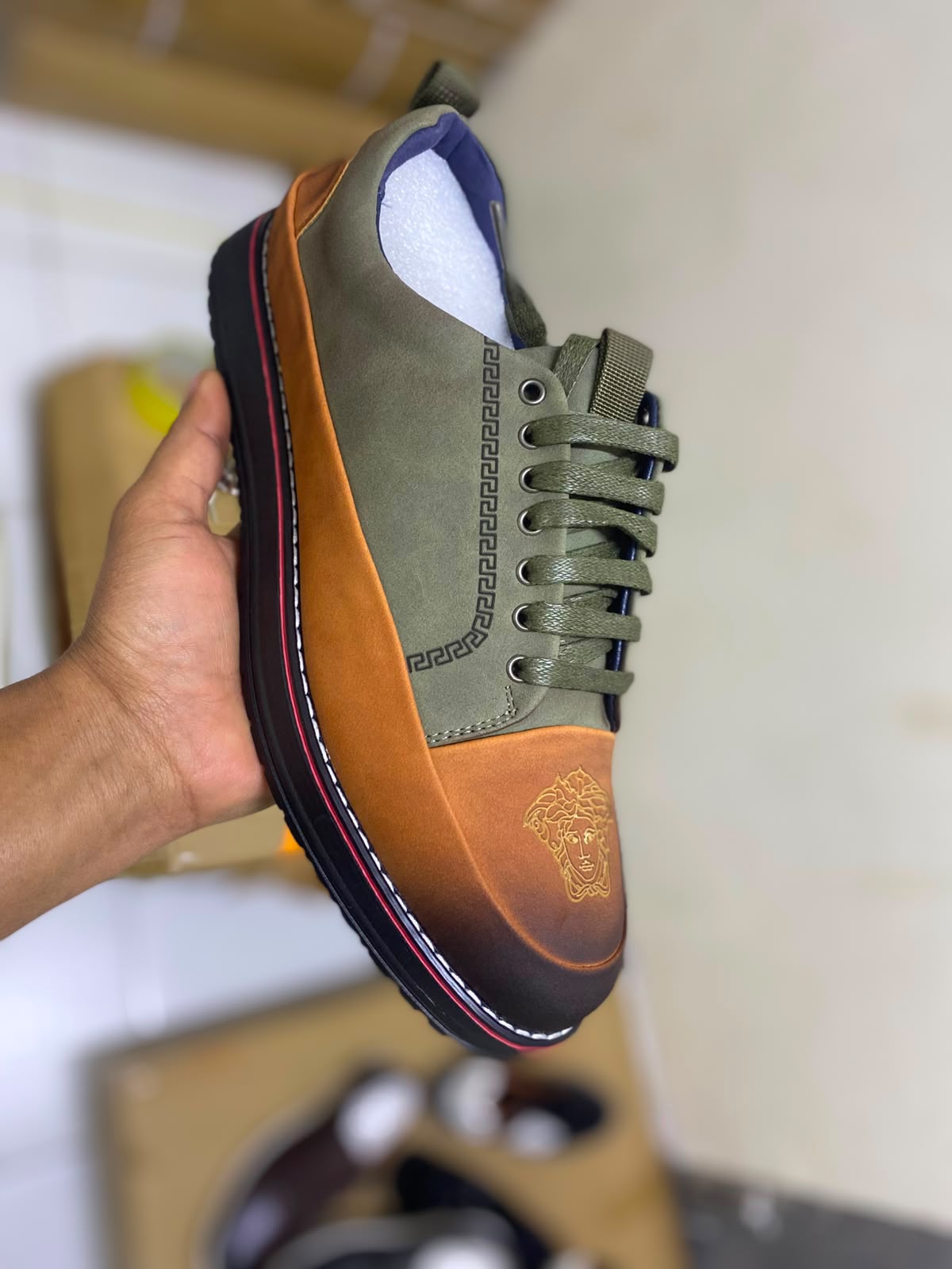Versace Men's Luxury Low-Top Casual Sneakers