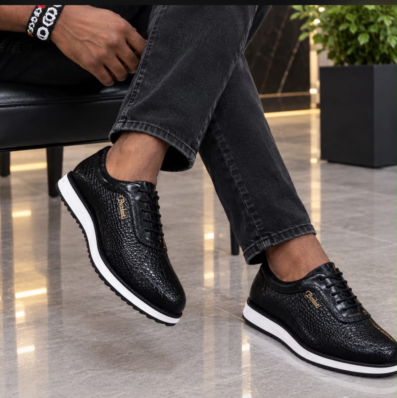 Berluti Men's Casual Embossed Leather Shoes