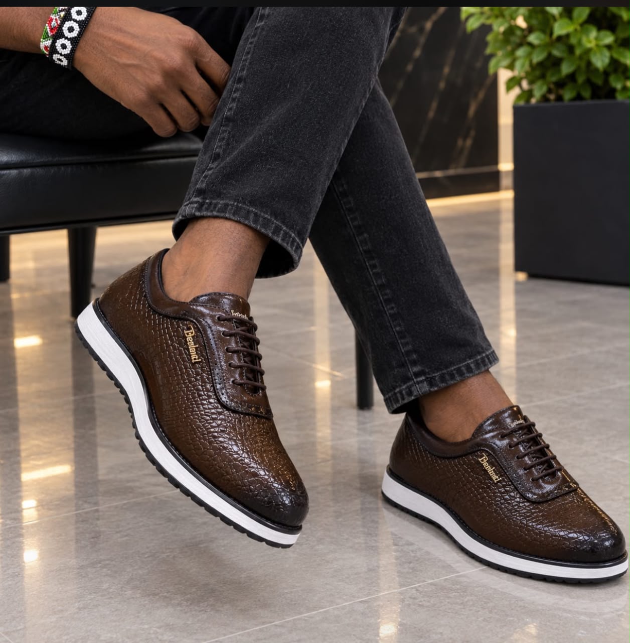 Berluti Men's Casual Embossed Leather Shoes