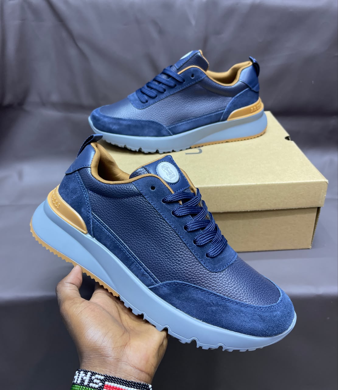 Brunello Cucinelli Textured Leather Casual Sneakers