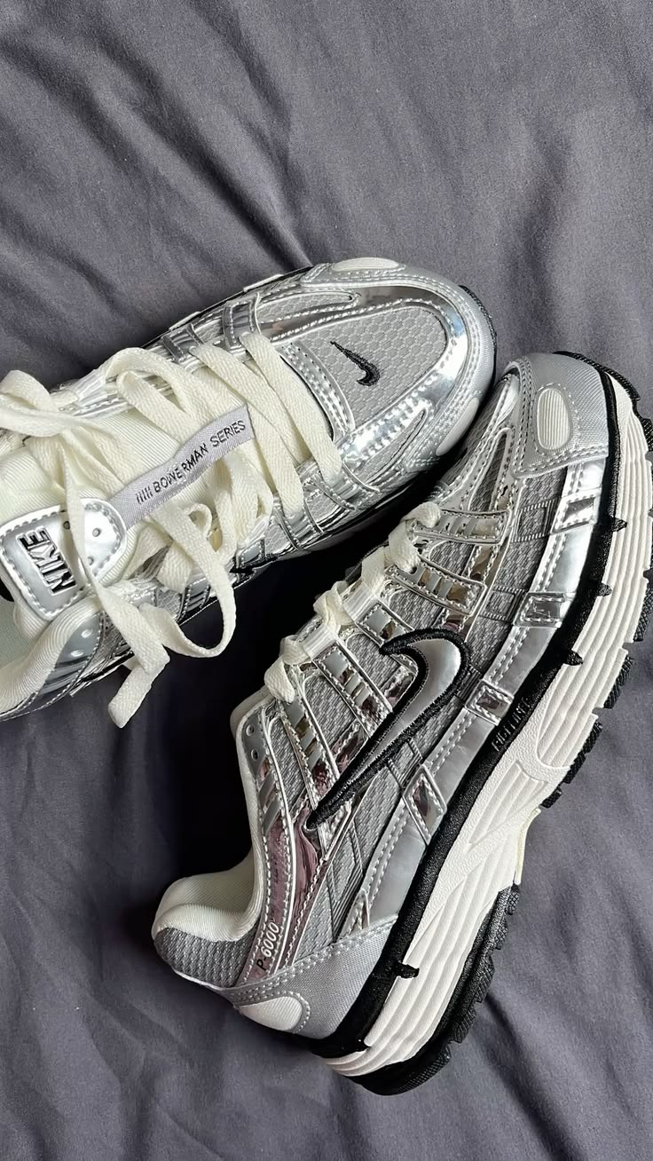 Nike P-6000 Metallic Silver Retro Sneakers