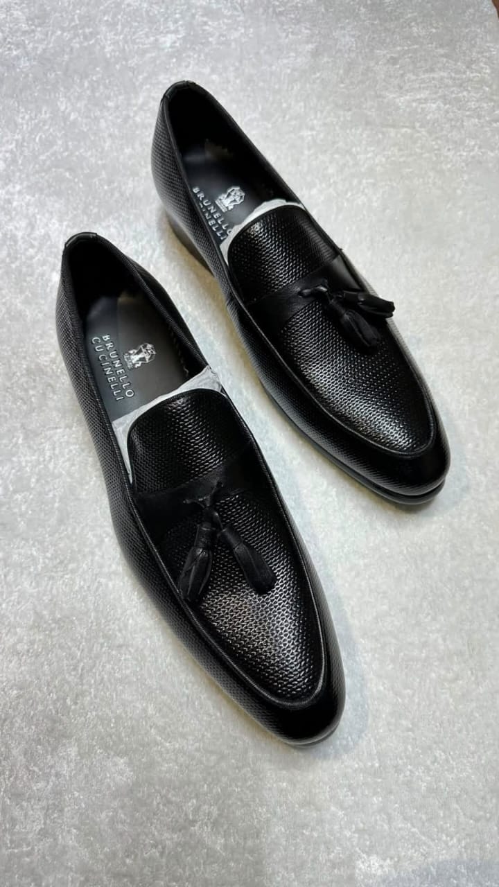 Men's Brunello Cucinelli Burnished Leather Penny Loafers
