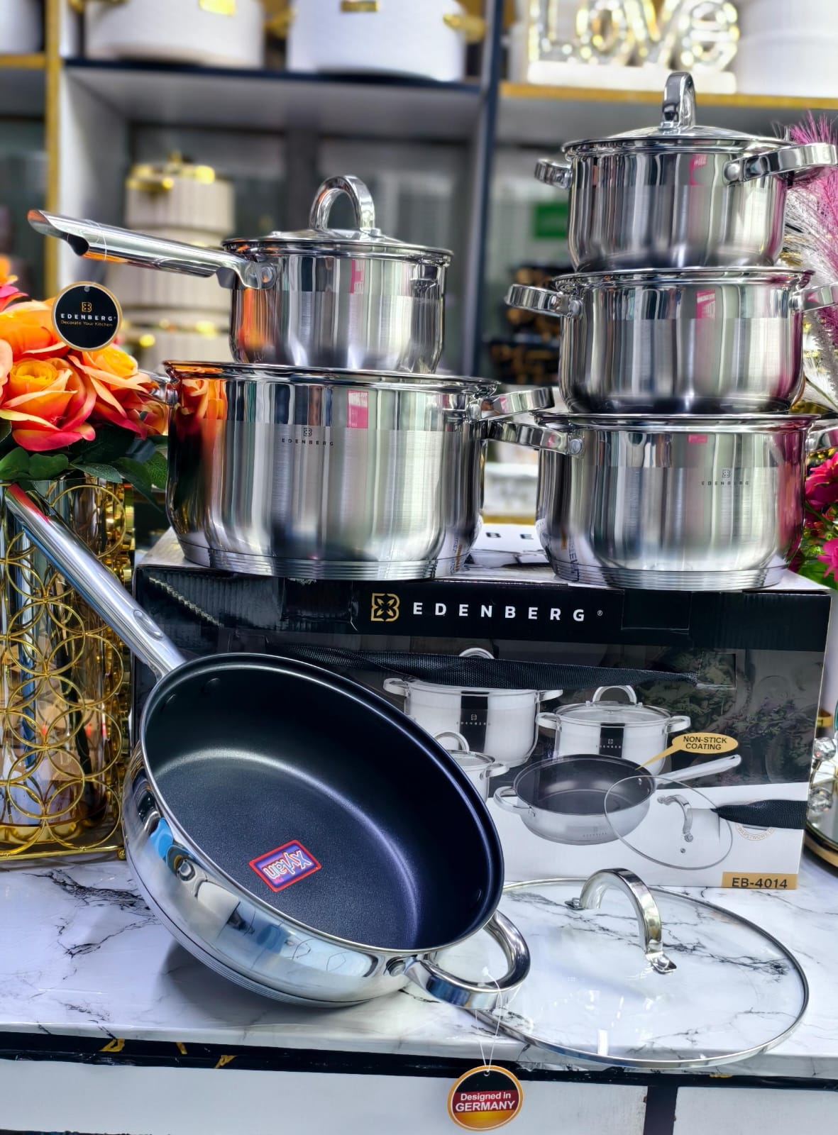 EDENBERG 12-PCS STAINLESS & NON-STICK SET