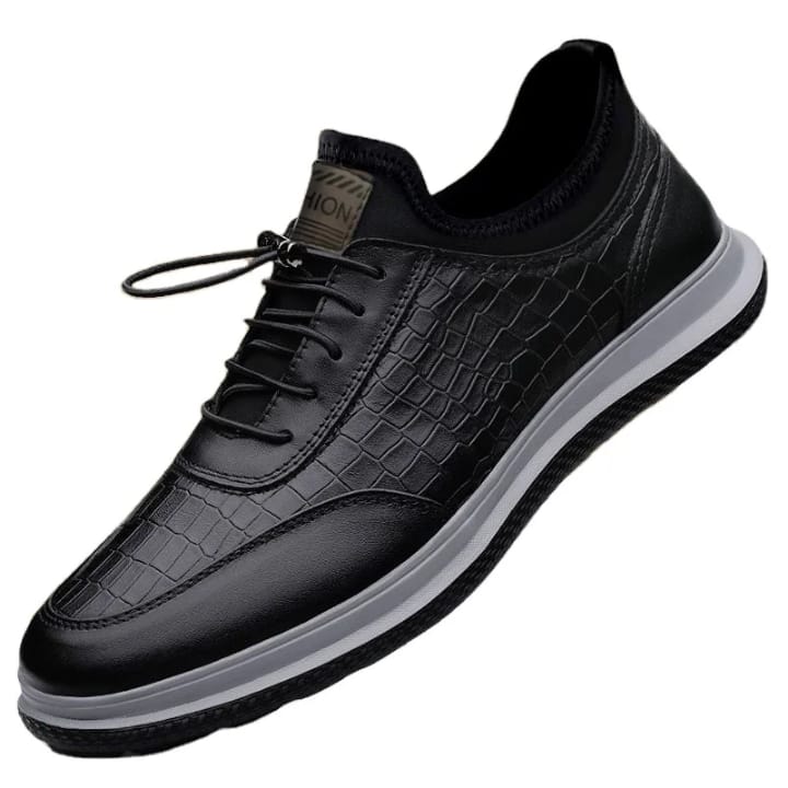 Men's Croc-Embossed Speed-Lace Sneakers