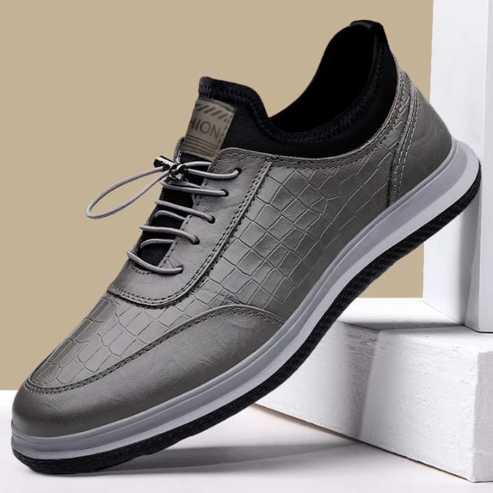 Men's Croc-Embossed Speed-Lace Sneakers