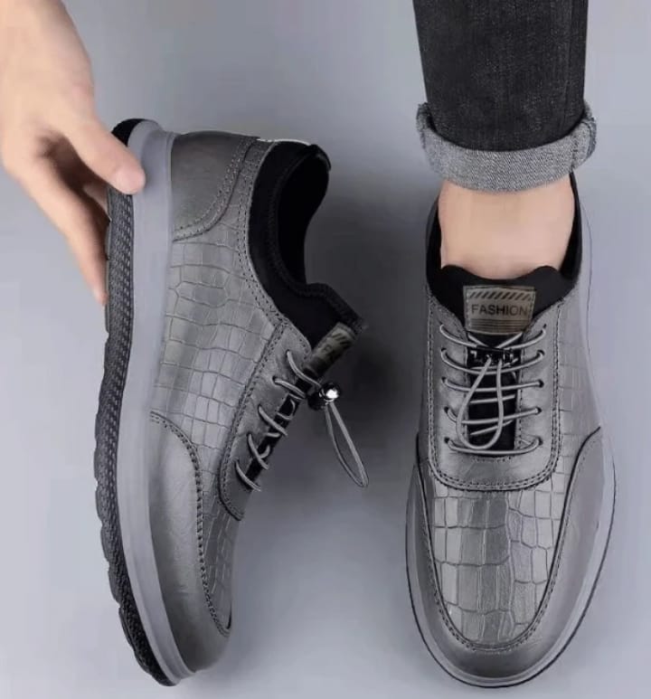 Men's Croc-Embossed Speed-Lace Sneakers