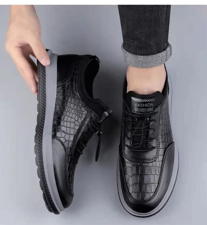 Men's Croc-Embossed Speed-Lace Sneakers