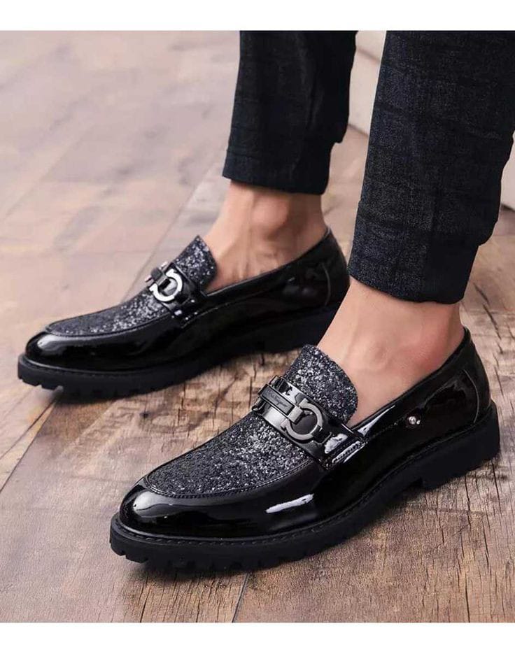 Men's Glitter Metallic Casual Loafers