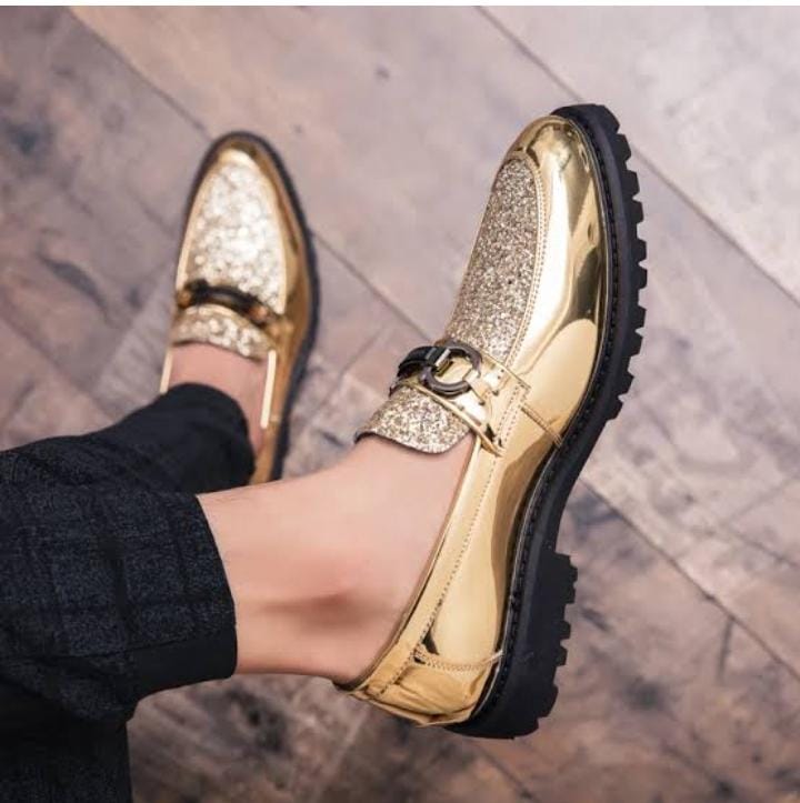 Men's Glitter Metallic Casual Loafers