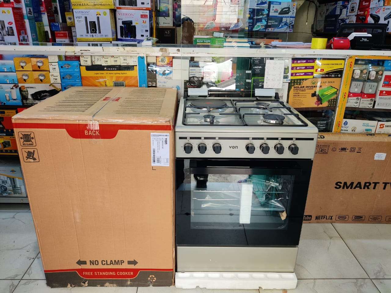 🔥 VON 60X55CM 3-GAS + 1-ELECTRIC STANDING COOKER