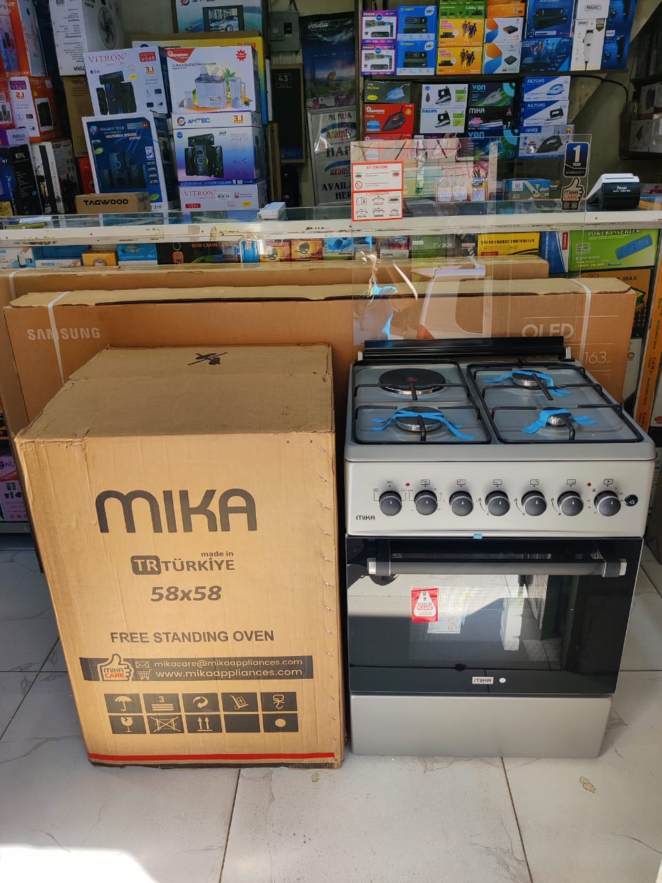 🔥 MIKA 3-GAS + 1-ELECTRIC STANDING COOKER OVEN (58x58CM)