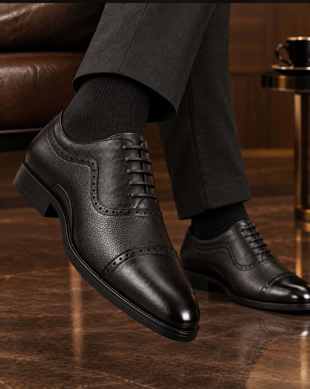Men's Textured Leather Official Oxford Shoes