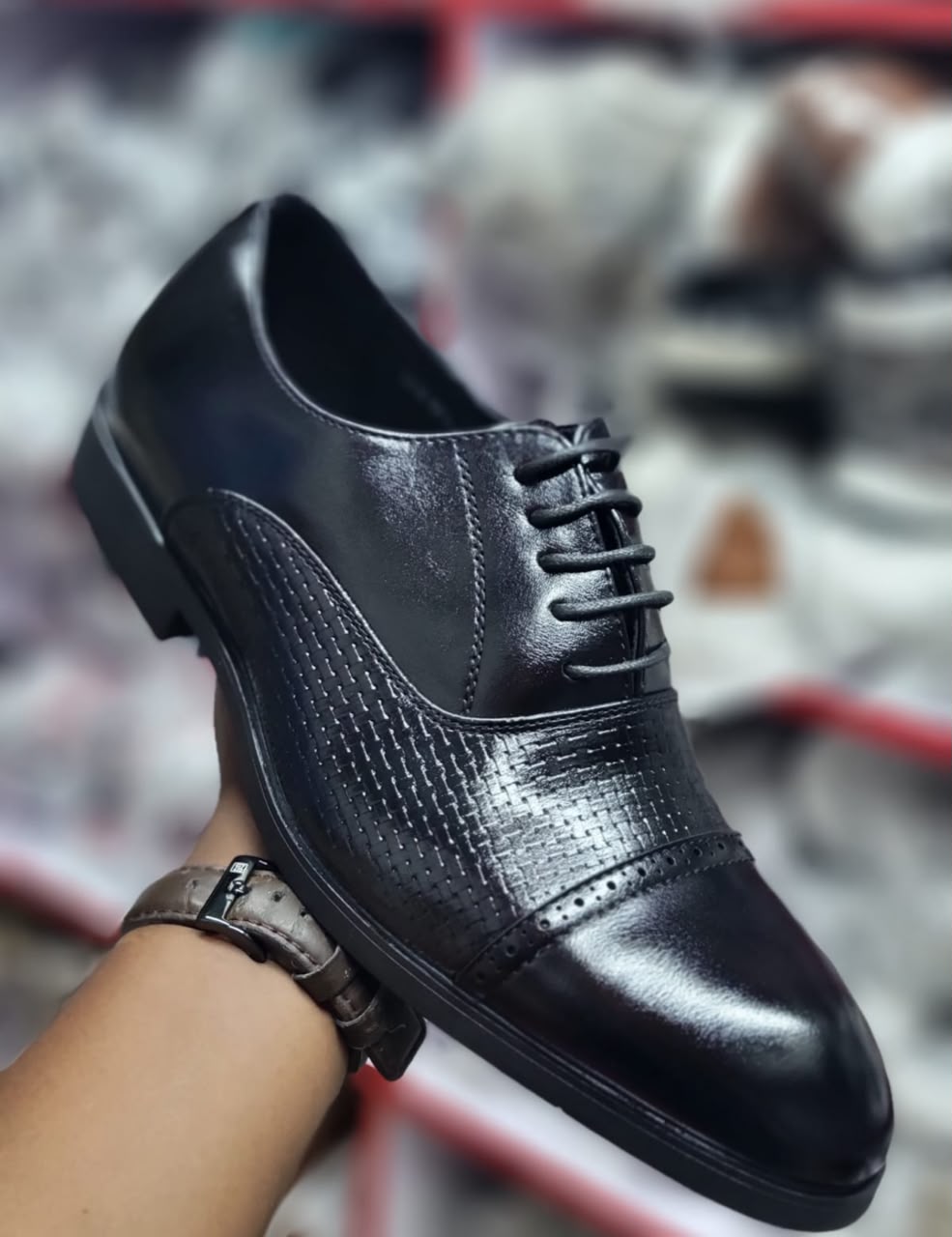 Men's Textured Leather Official Oxford Shoes