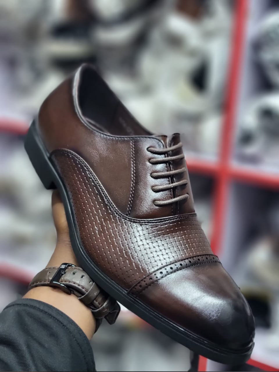 Men's Textured Leather Official Oxford Shoes