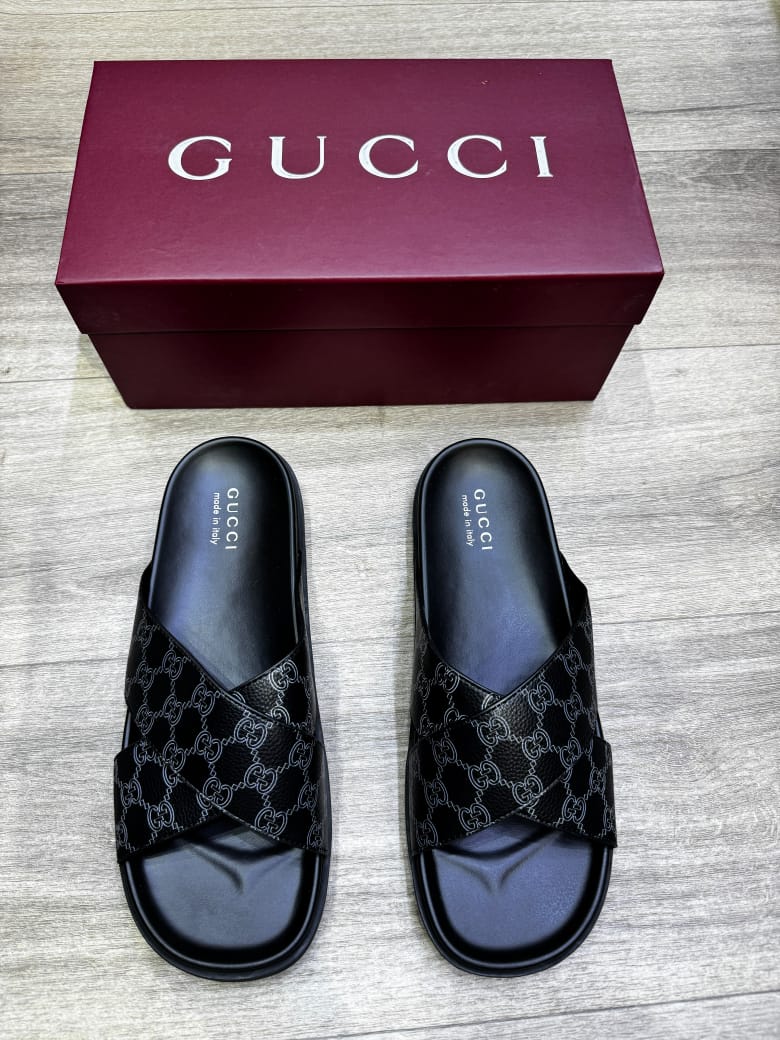 Men's Gucci GG Monogram Double-Buckle Sandals